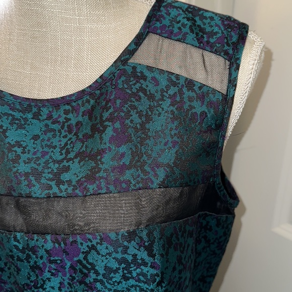 Ivy & Blu Teal & purple silk cocktail dress EUC size 8 WhimsyGoth - Picture 3 of 5